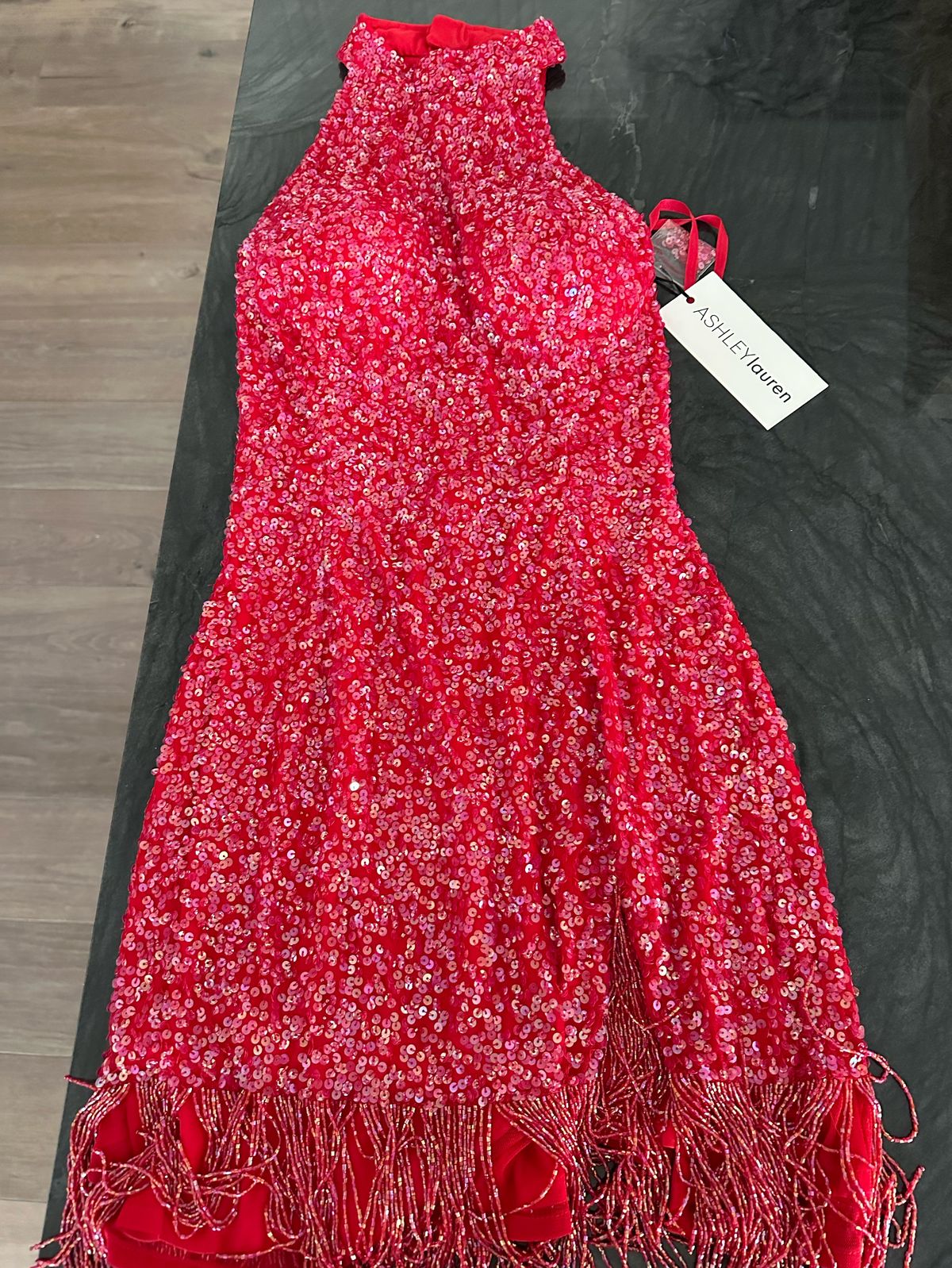 Ashley Lauren Size 8 Red Cocktail Dress on Queenly