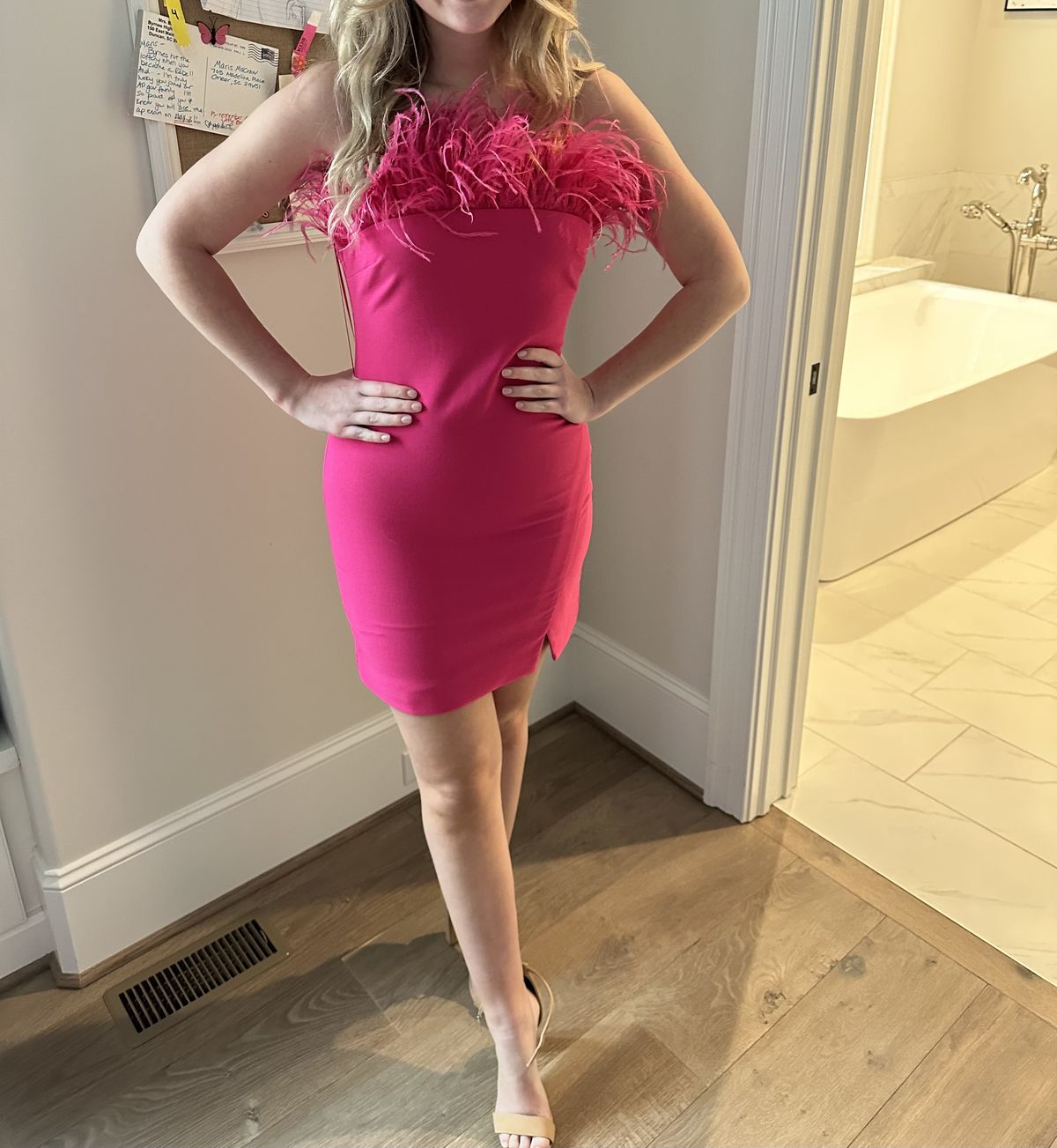Likely Size 6 Strapless Hot Pink Cocktail Dress on Queenly