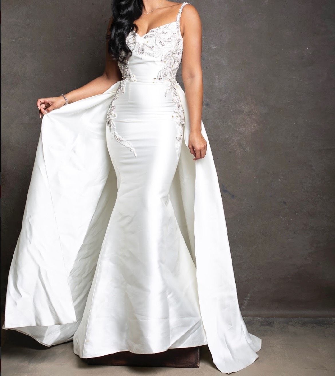 Mac Duggal Size 4 White Dress With Train on Queenly