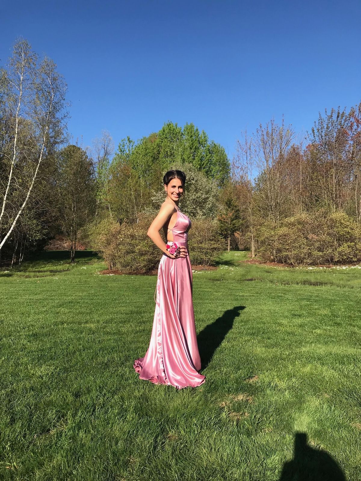 Sherri Hill Size 4 Prom Satin Rose Gold Ball Gown on Queenly