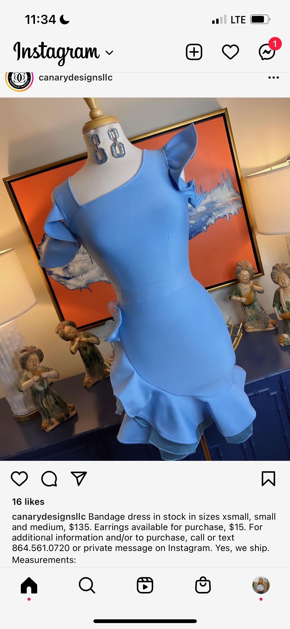 Canary Designs Size 4 Blue Cocktail Dress on Queenly