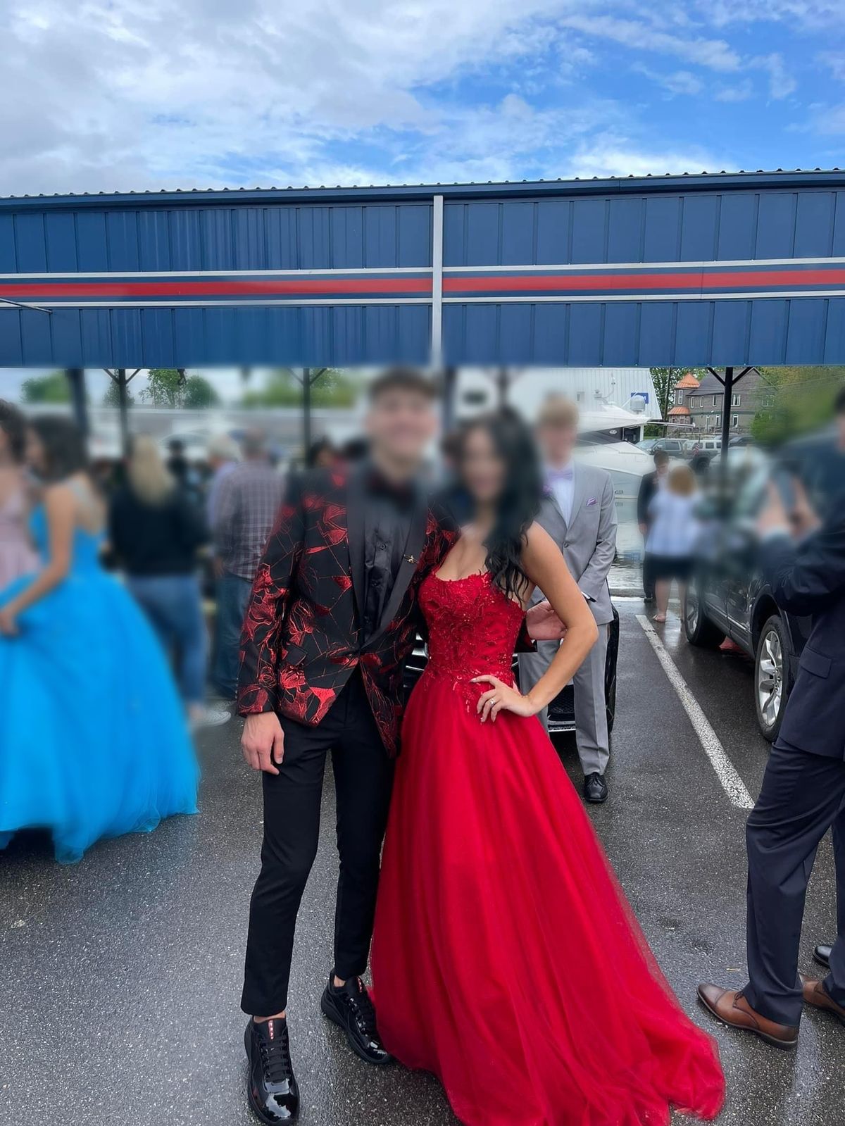 Sherri Hill Size 4 Prom Lace Red Ball Gown on Queenly