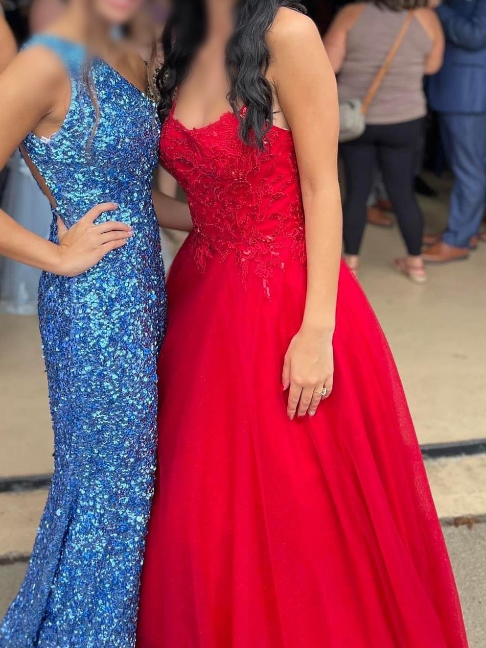 Sherri Hill Size 4 Prom Lace Red Ball Gown on Queenly
