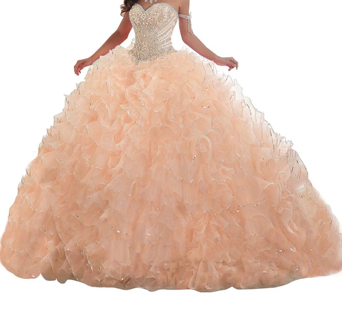 Lovely Romana Size 2 Prom Nude Ball Gown on Queenly