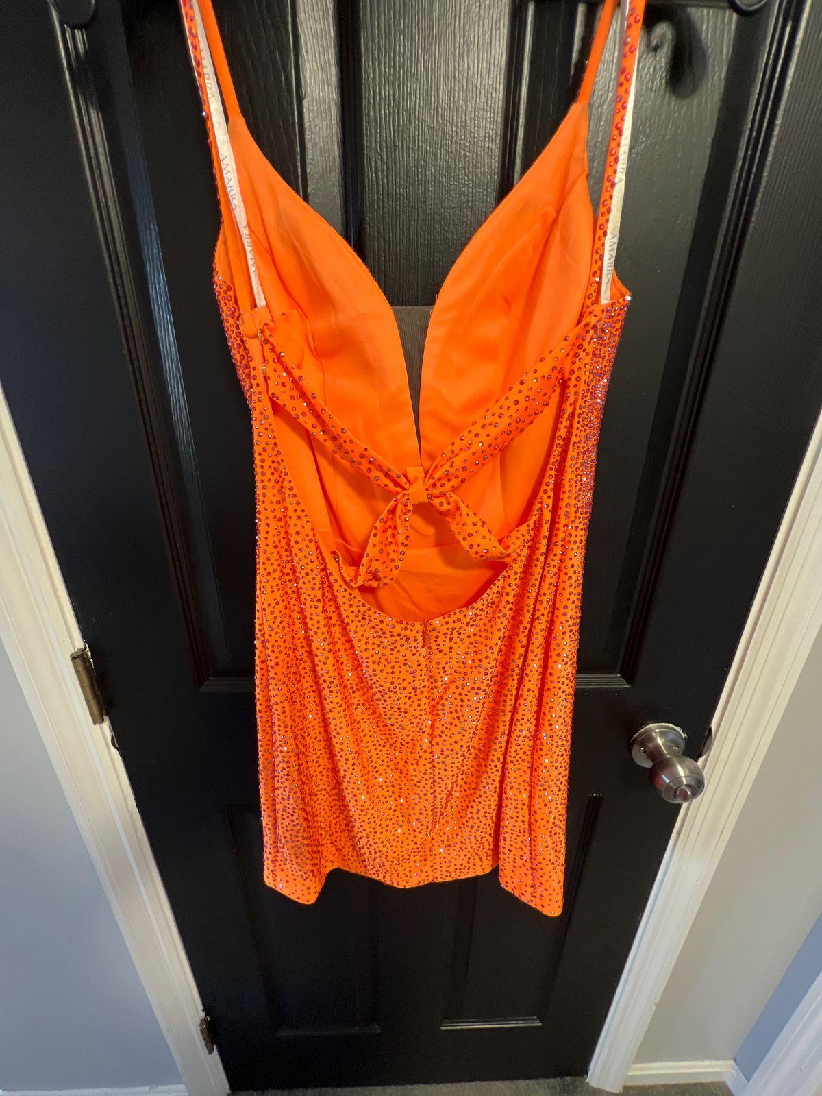 Amarra Size 8 Homecoming Orange Cocktail Dress on Queenly