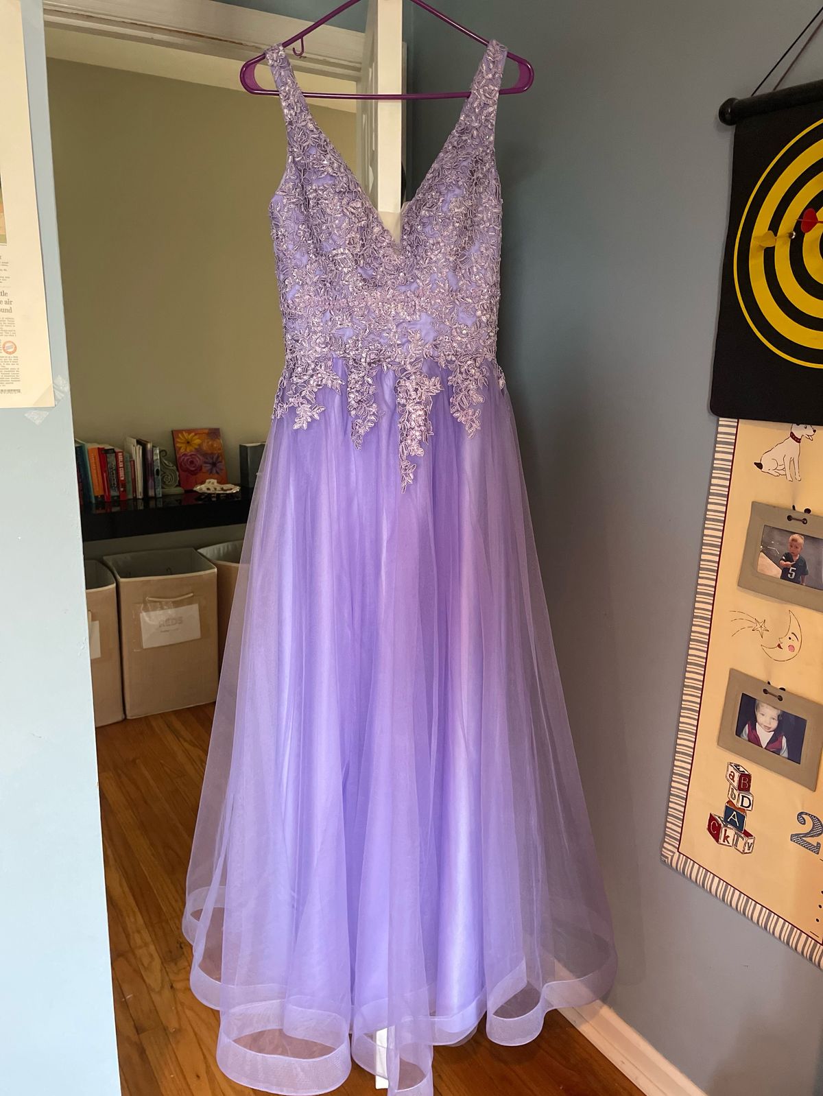 Hebeos Size 8 Prom Purple Ball Gown on Queenly