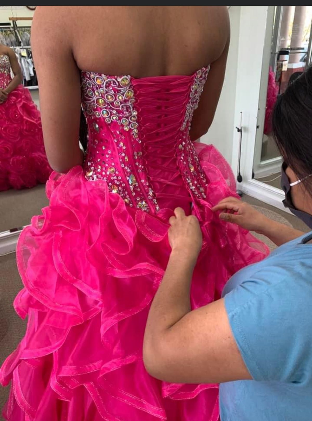Size 6 Pageant Pink Ball Gown on Queenly