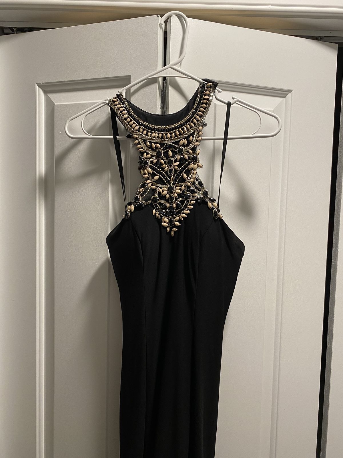 Madison James Size 8 Prom Black Side Slit Dress on Queenly