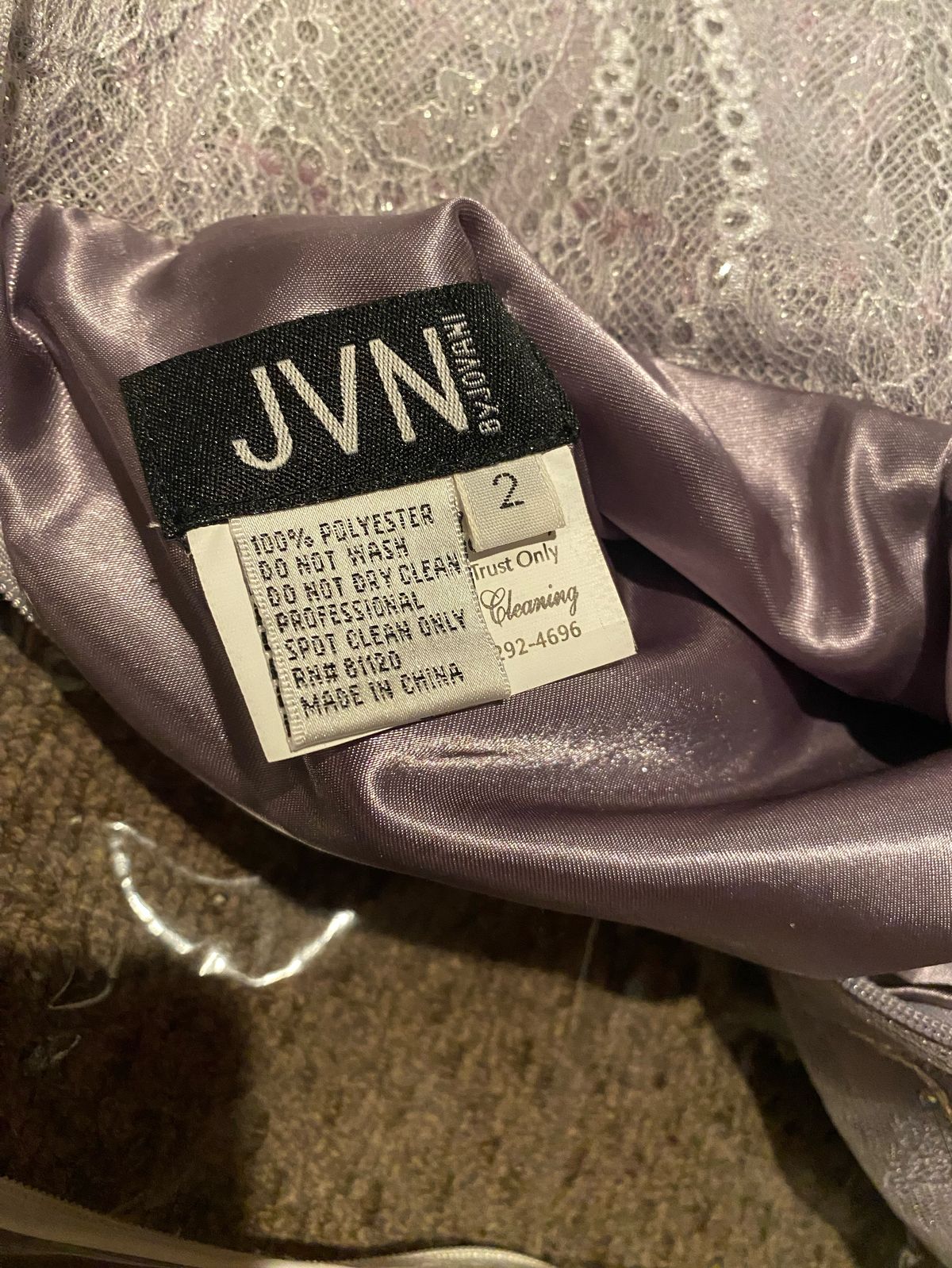 Jovani Size 2 Prom Plunge Lace Light Purple Dress With Train on Queenly