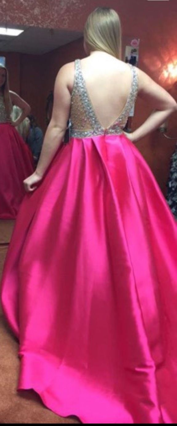 Size 12 Pageant Hot Pink Ball Gown on Queenly