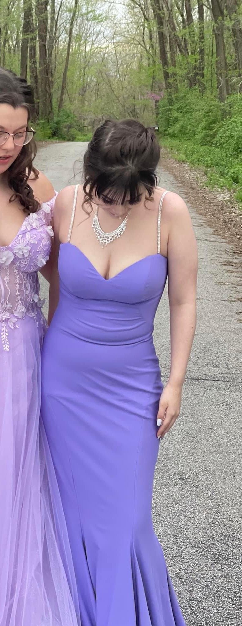 La Femme Size 6 Prom Purple Mermaid Dress on Queenly