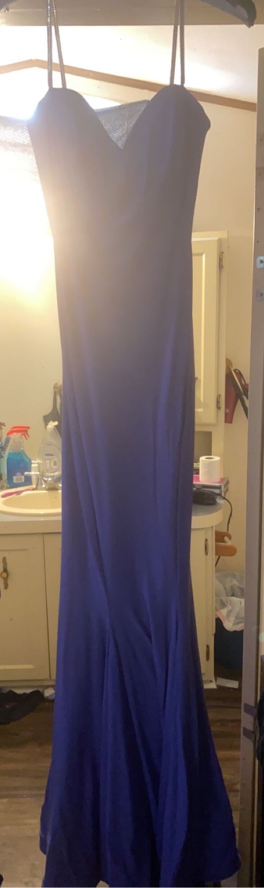 La Femme Size 6 Prom Purple Mermaid Dress on Queenly