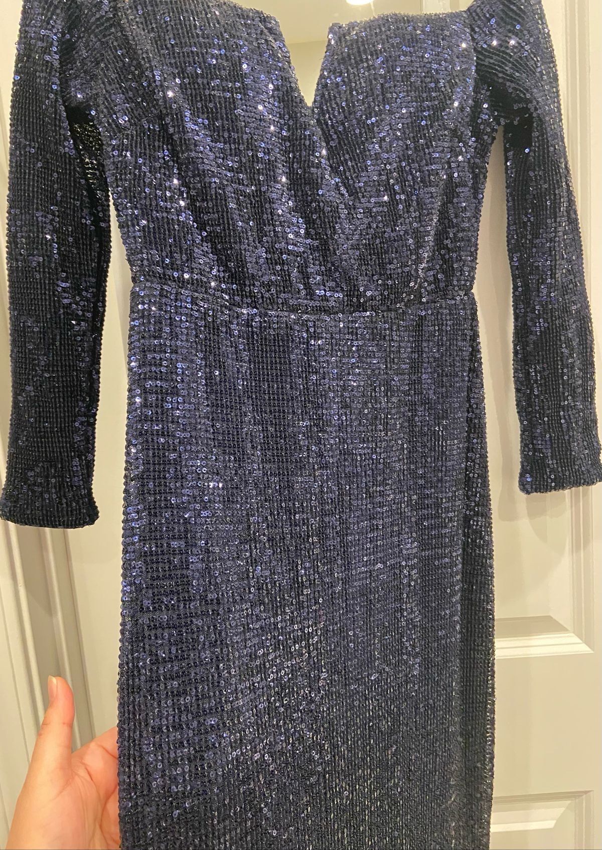 Size 8 Prom Navy Blue Mermaid Dress on Queenly