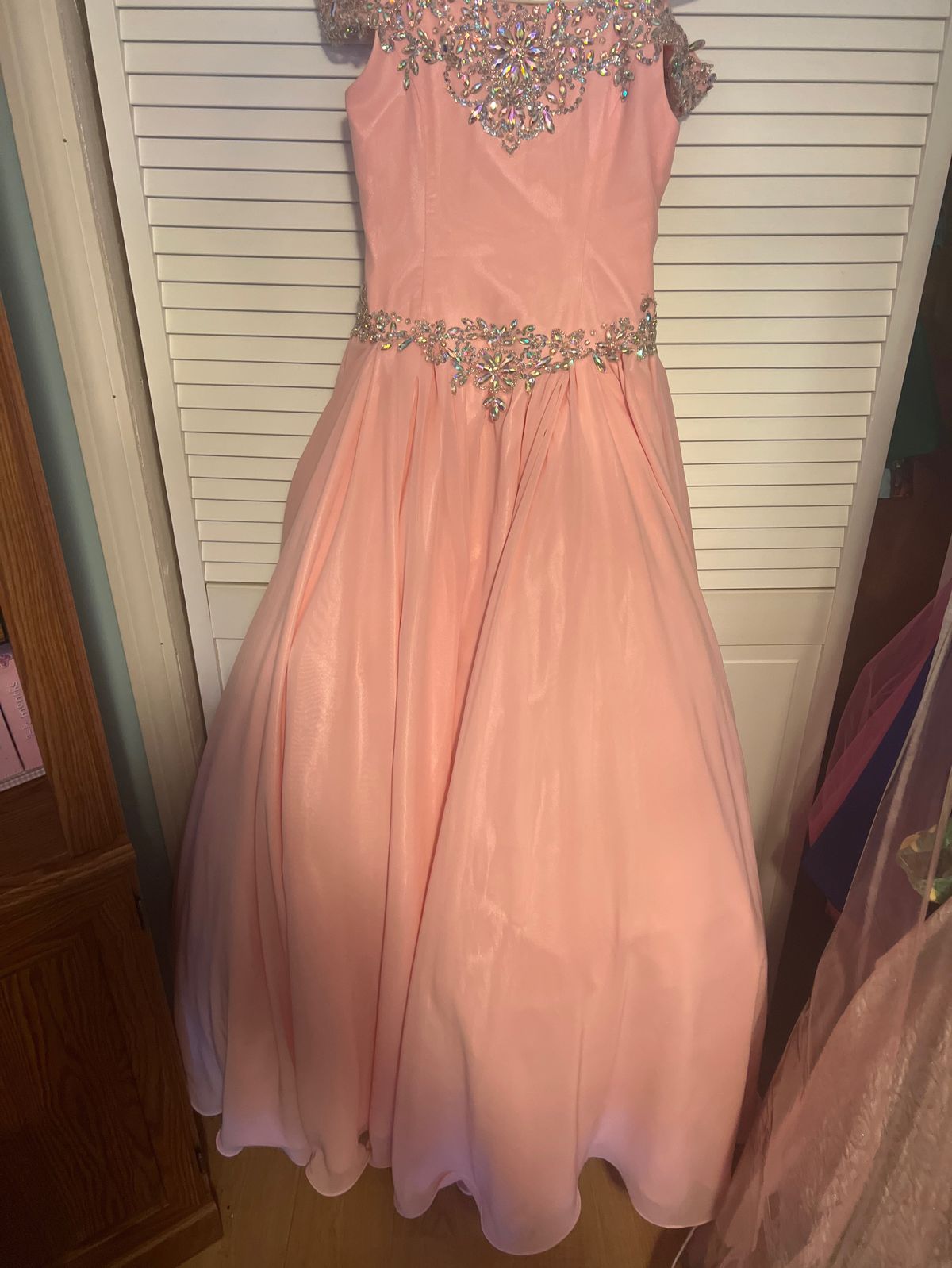 Dandanli Girls Size 14 Prom Pink Ball Gown on Queenly