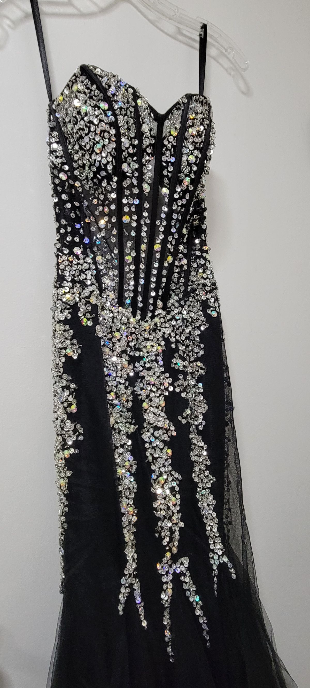 Anny Lee Size 0 Sequined Black Mermaid Dress on Queenly