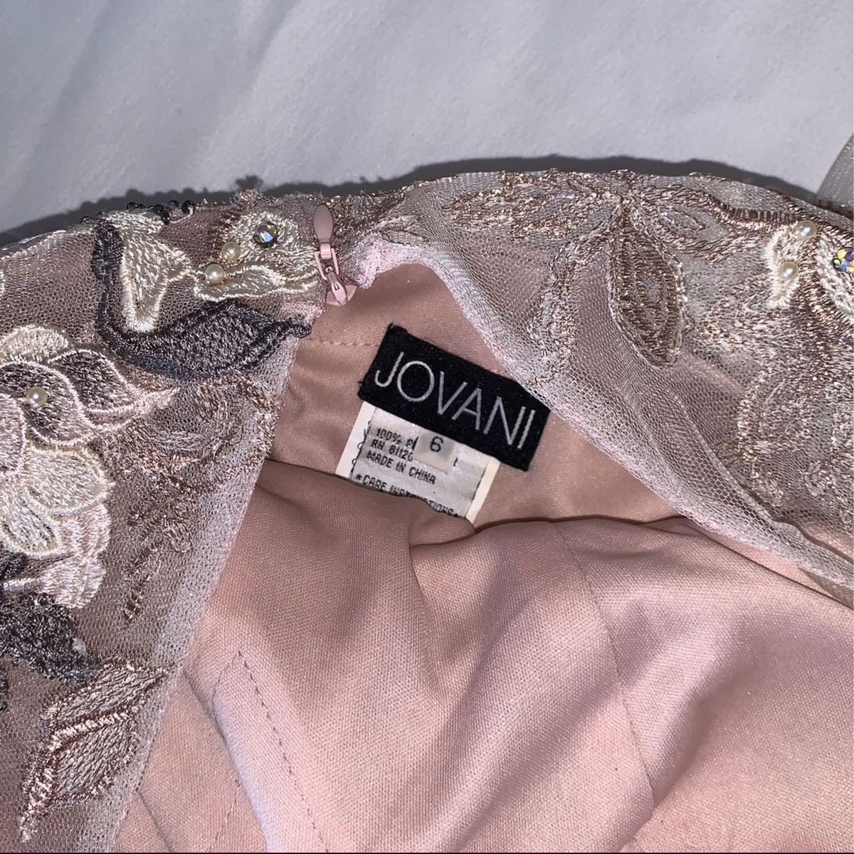 Jovani Size 6 Bridesmaid Long Sleeve Lace Multicolor Floor Length Maxi on Queenly