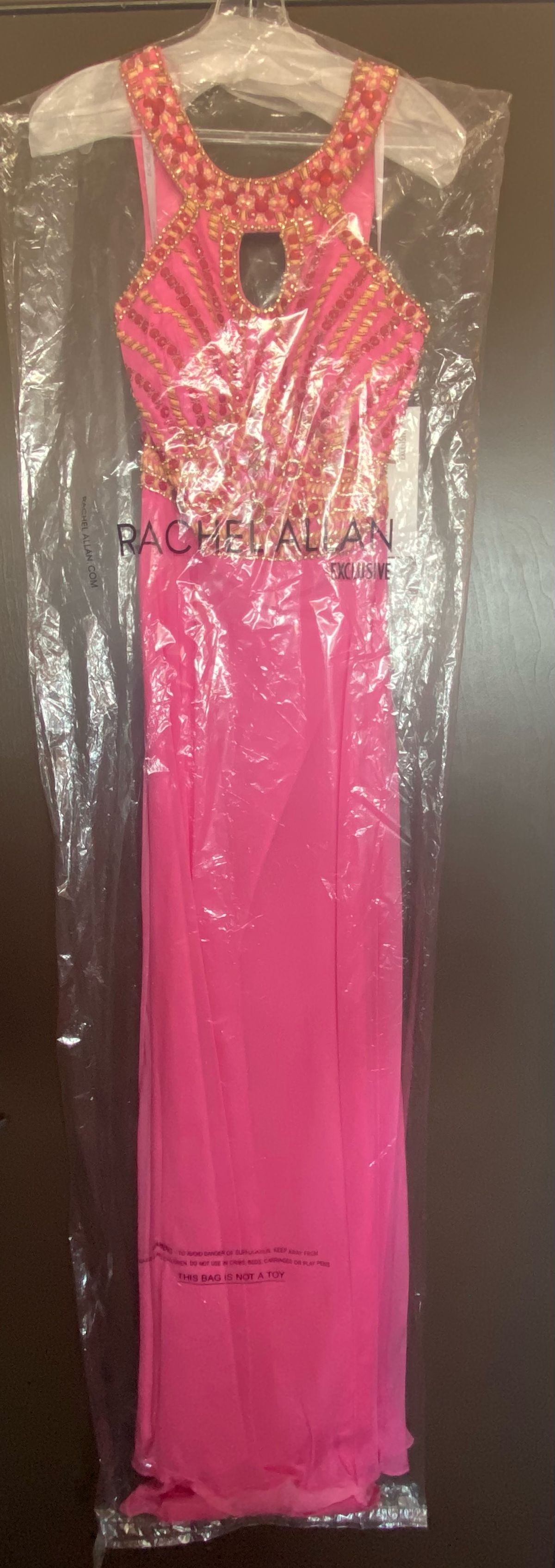 Rachel Allan Size 8 Prom Halter Pink Floor Length Maxi on Queenly