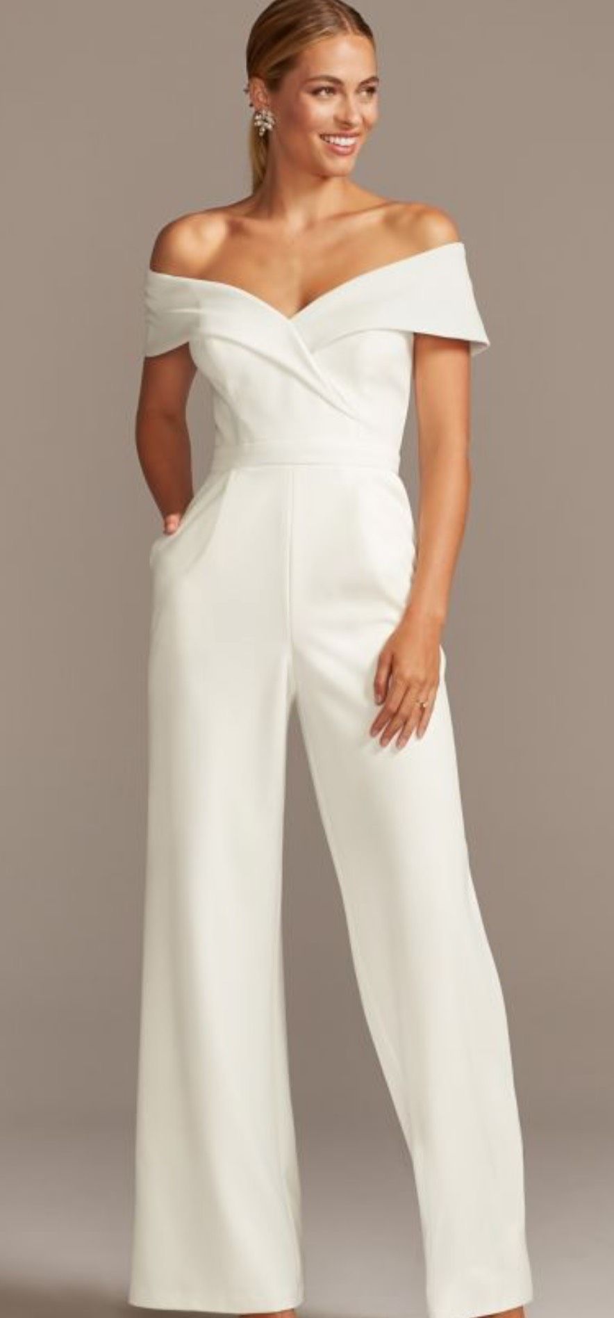 DB design Plus Size 16 White Formal Jumpsuit on Queenly