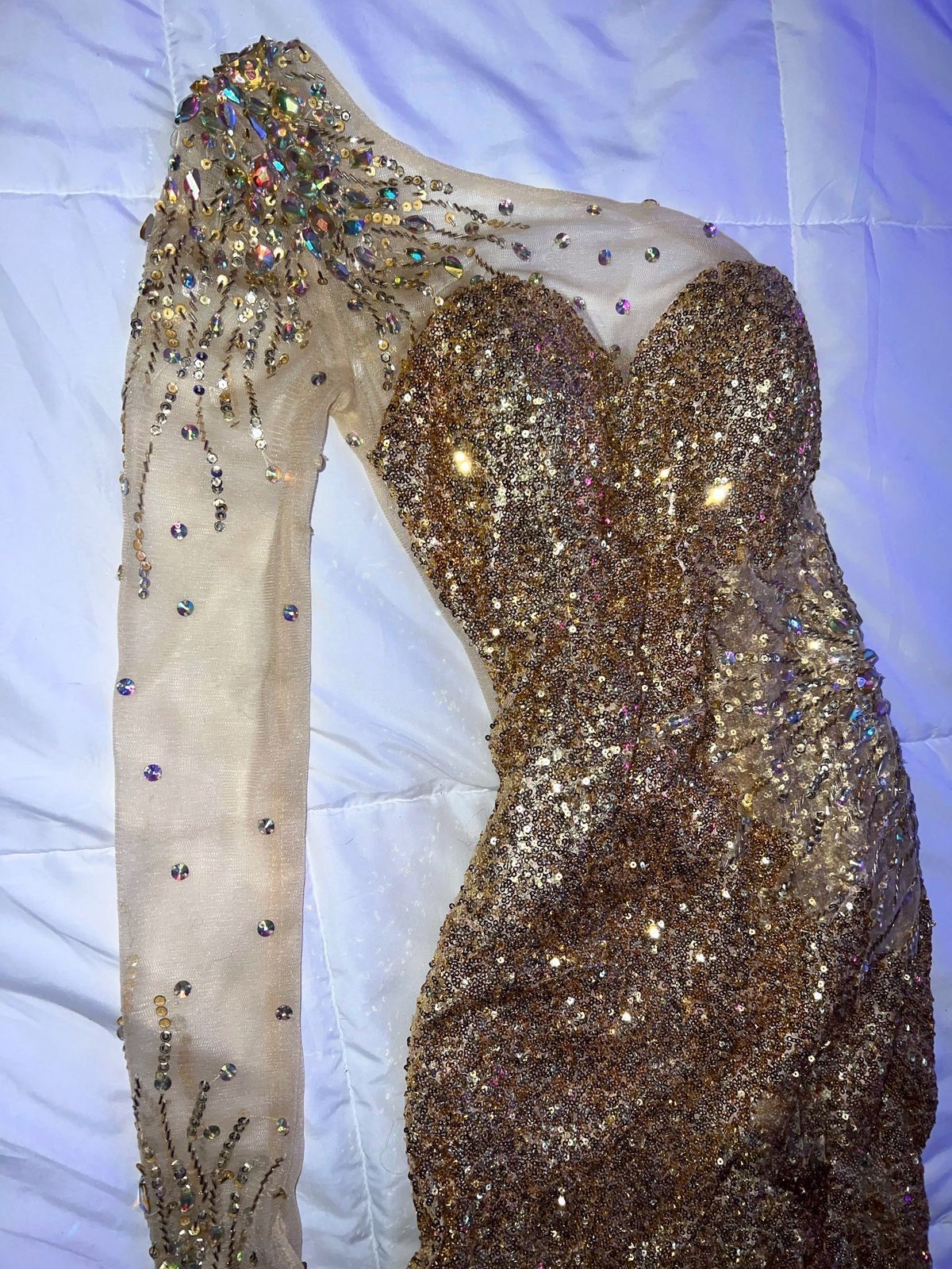Size 2 Prom Gold Floor Length Maxi on Queenly