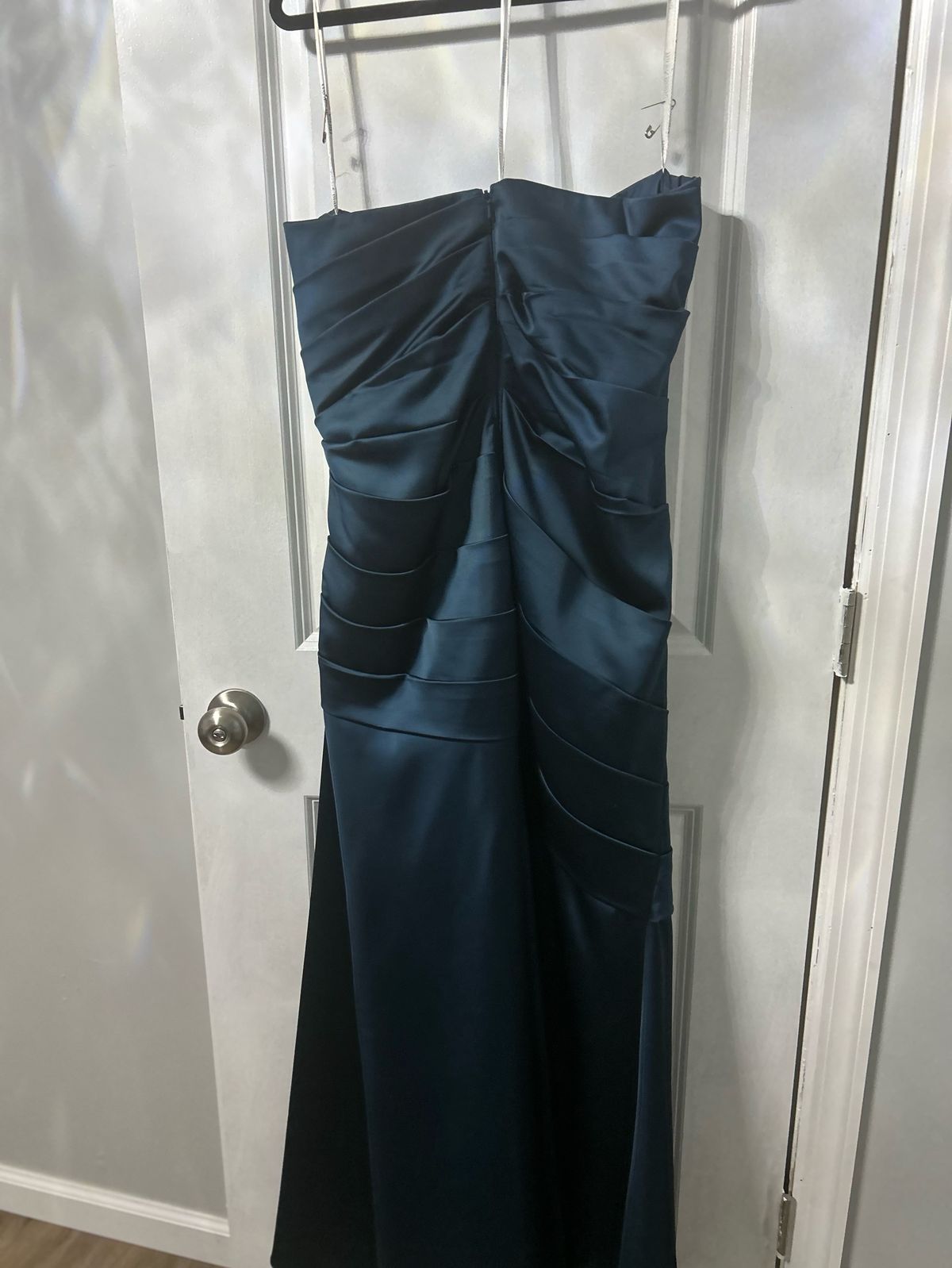 David's Bridal Plus Size 20 Prom Blue Mermaid Dress on Queenly
