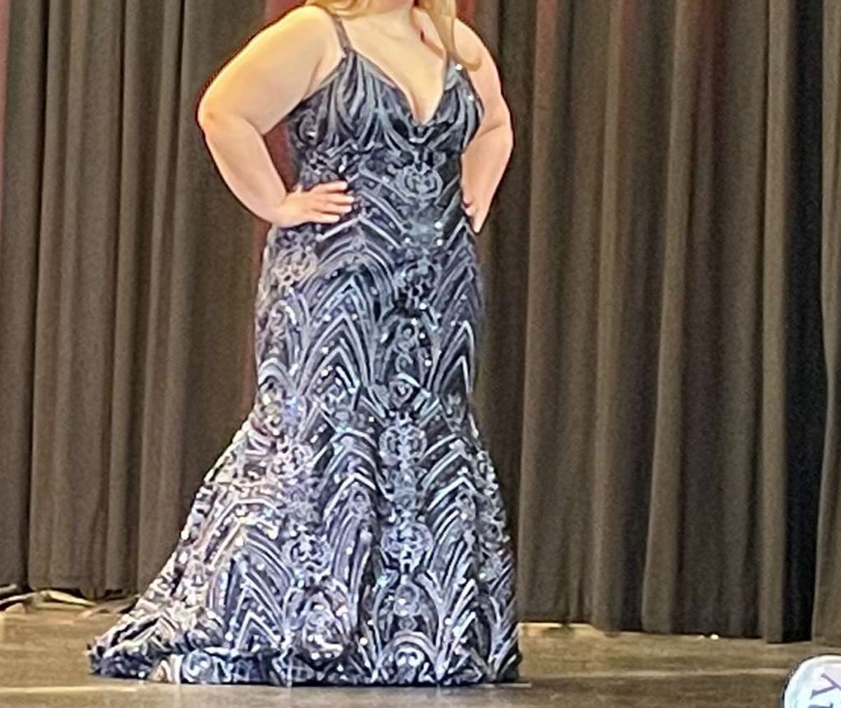 Plus Size 22 Blue Mermaid Dress on Queenly