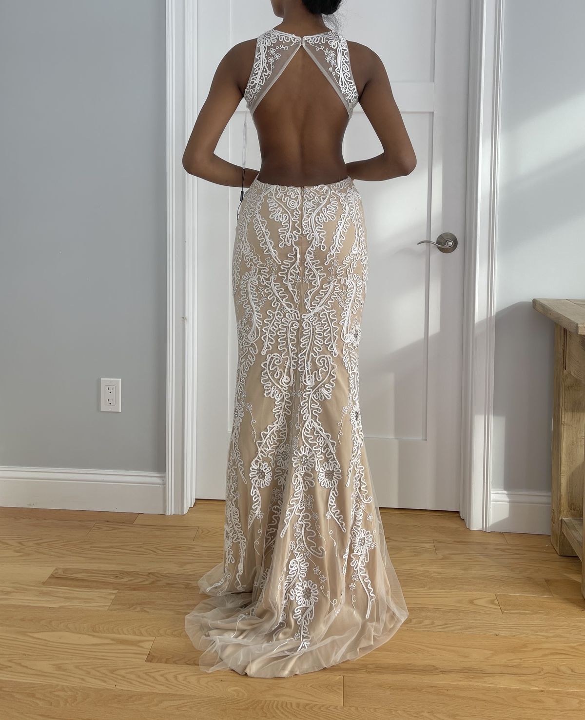 Size 2 Nude Floor Length Maxi on Queenly