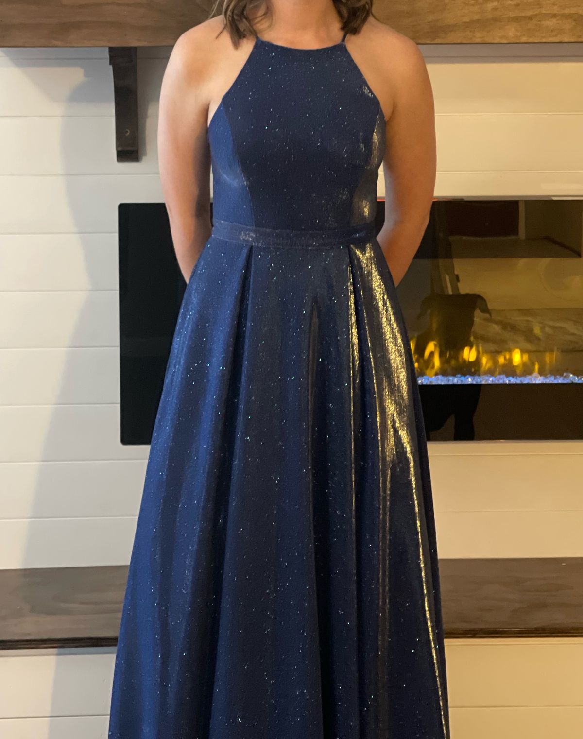 Girls Size 5 Prom Blue Ball Gown on Queenly