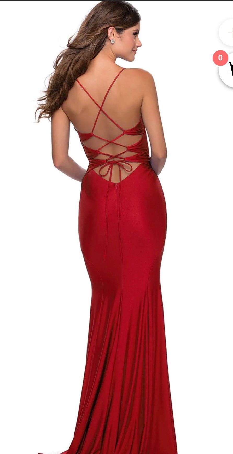 La Femme Size 0 Prom Red Floor Length Maxi on Queenly