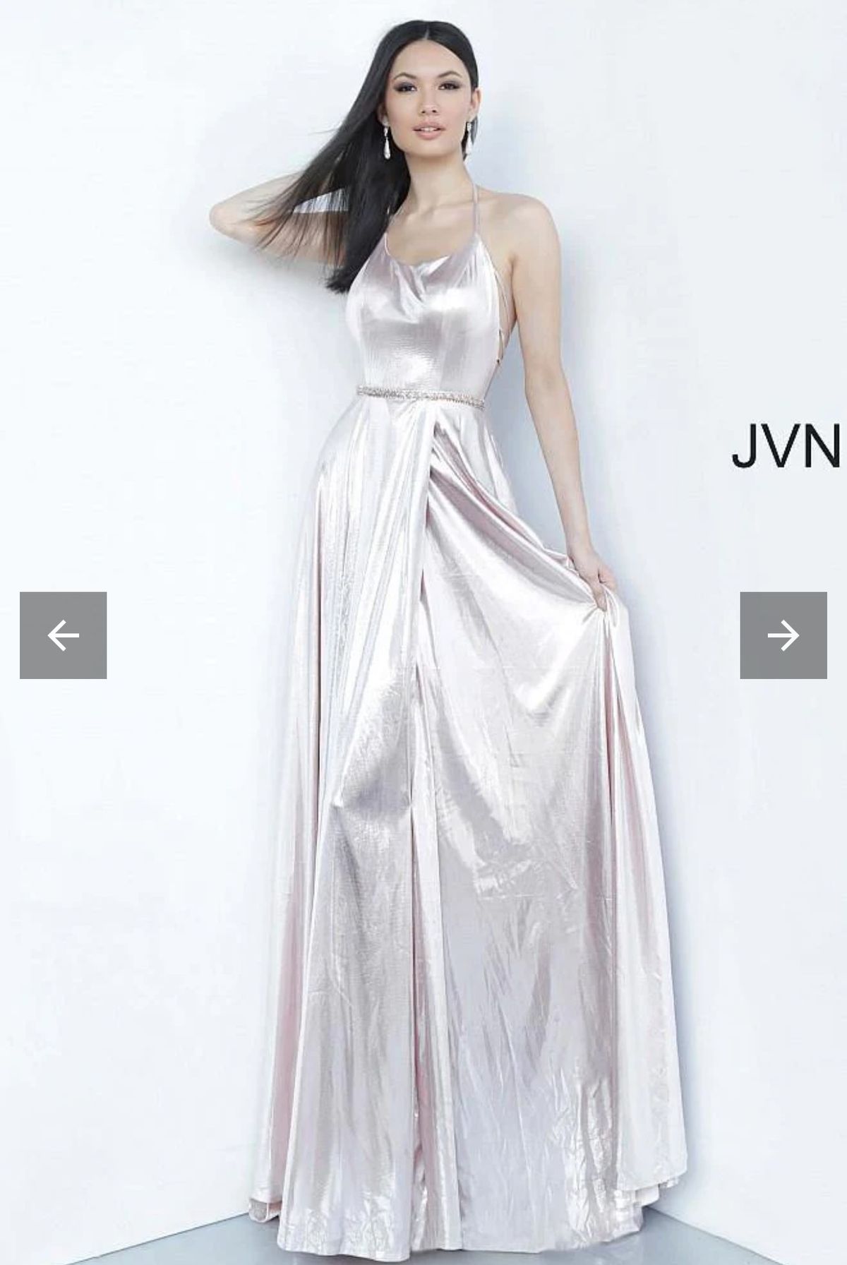 Jovani Size 2 Bridesmaid Satin Light Pink A-line Dress on Queenly