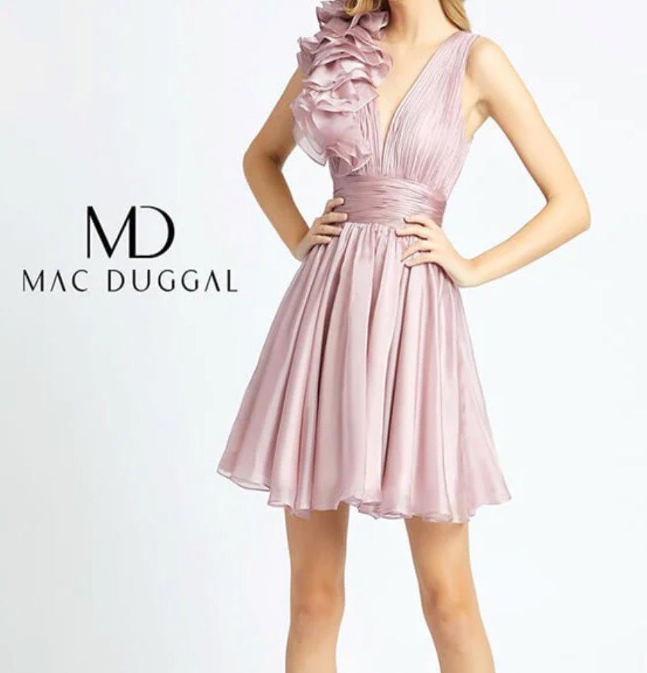 Mac Duggal Size 8 Wedding Guest Pink A-line Dress on Queenly