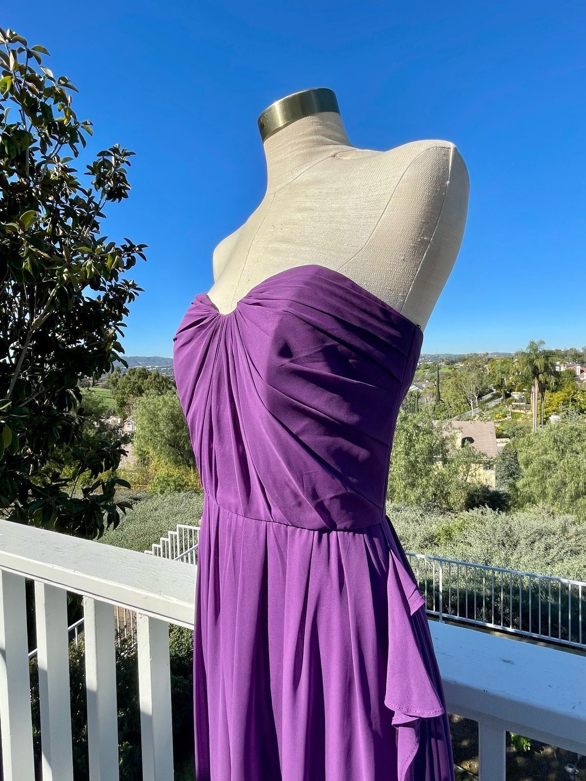 After Six Size 4 Bridesmaid Strapless Purple Floor Length Maxi on Queenly