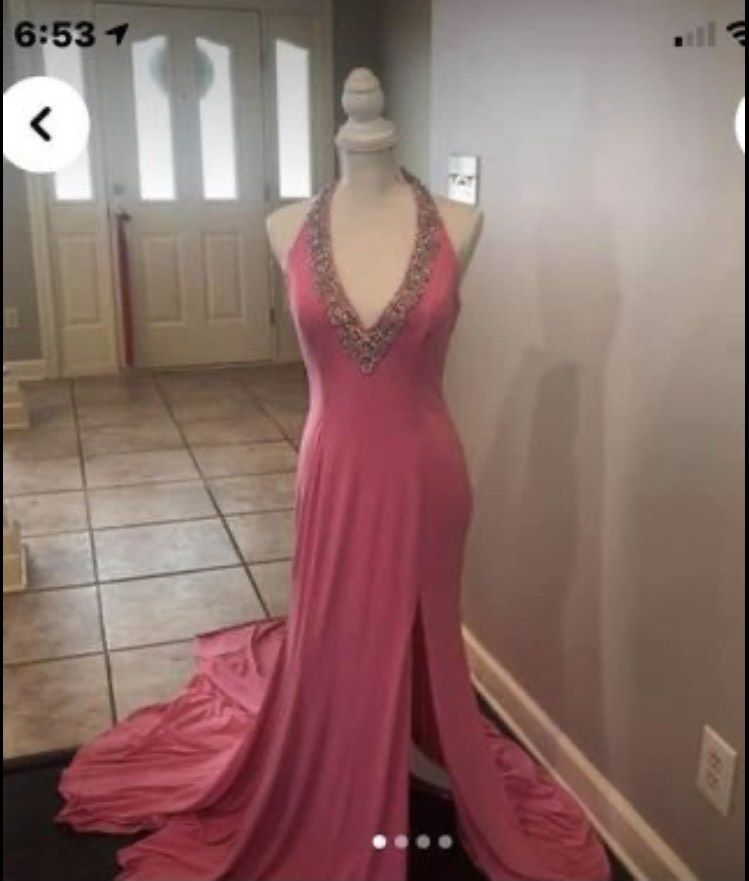 Rachel Allan Size 6 Pink Side Slit Dress on Queenly