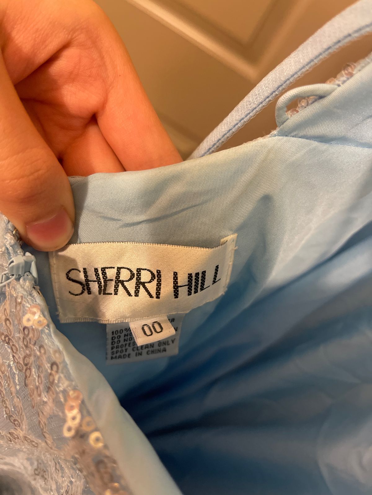 Sherri Hill Size 00 Prom Plunge Lace Light Blue A-line Dress on Queenly