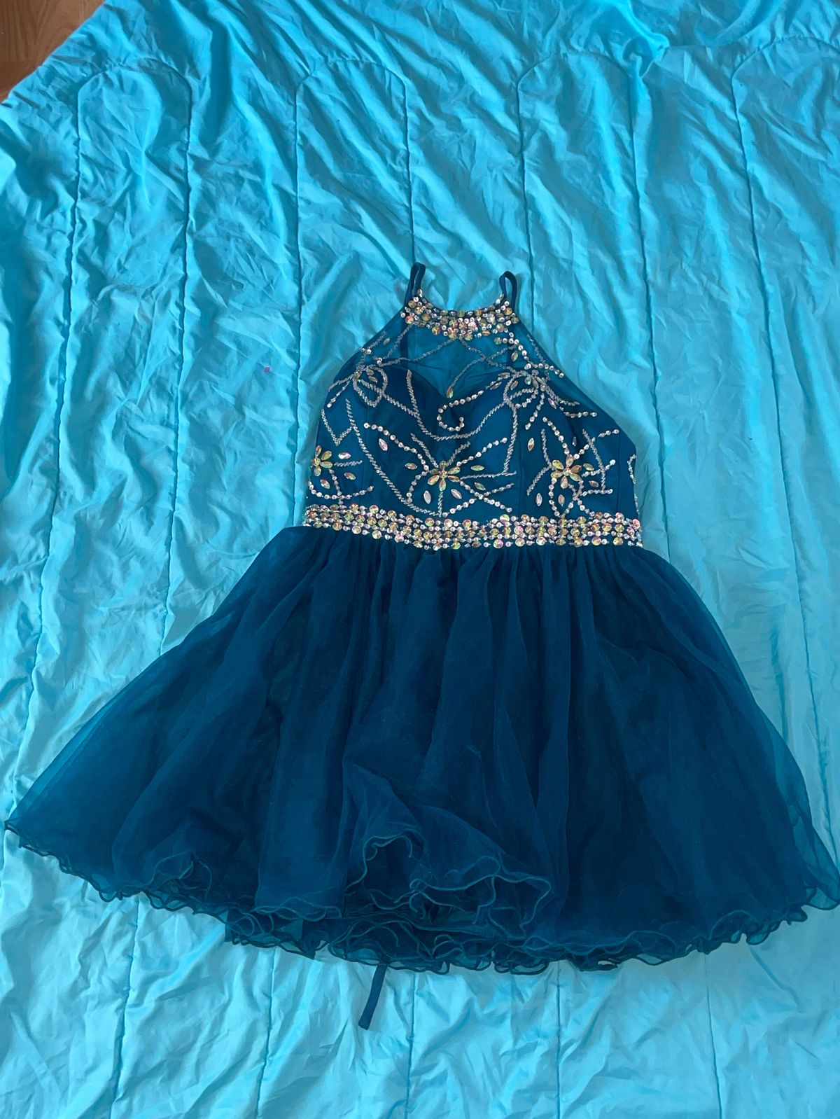Plus Size 16 Prom Blue A-line Dress on Queenly