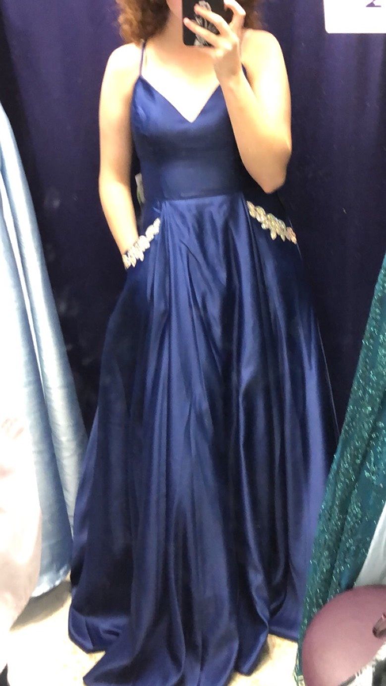 Size 8 Prom Satin Royal Blue Floor Length Maxi on Queenly