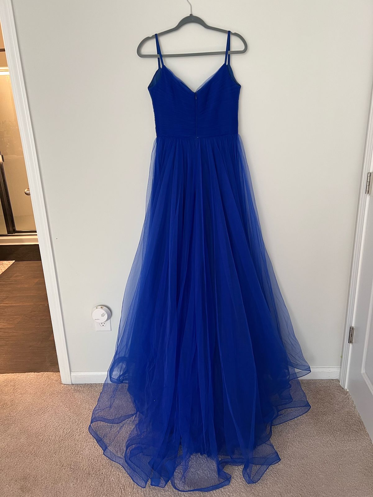 La Femme Size 8 Prom Blue A-line Dress on Queenly