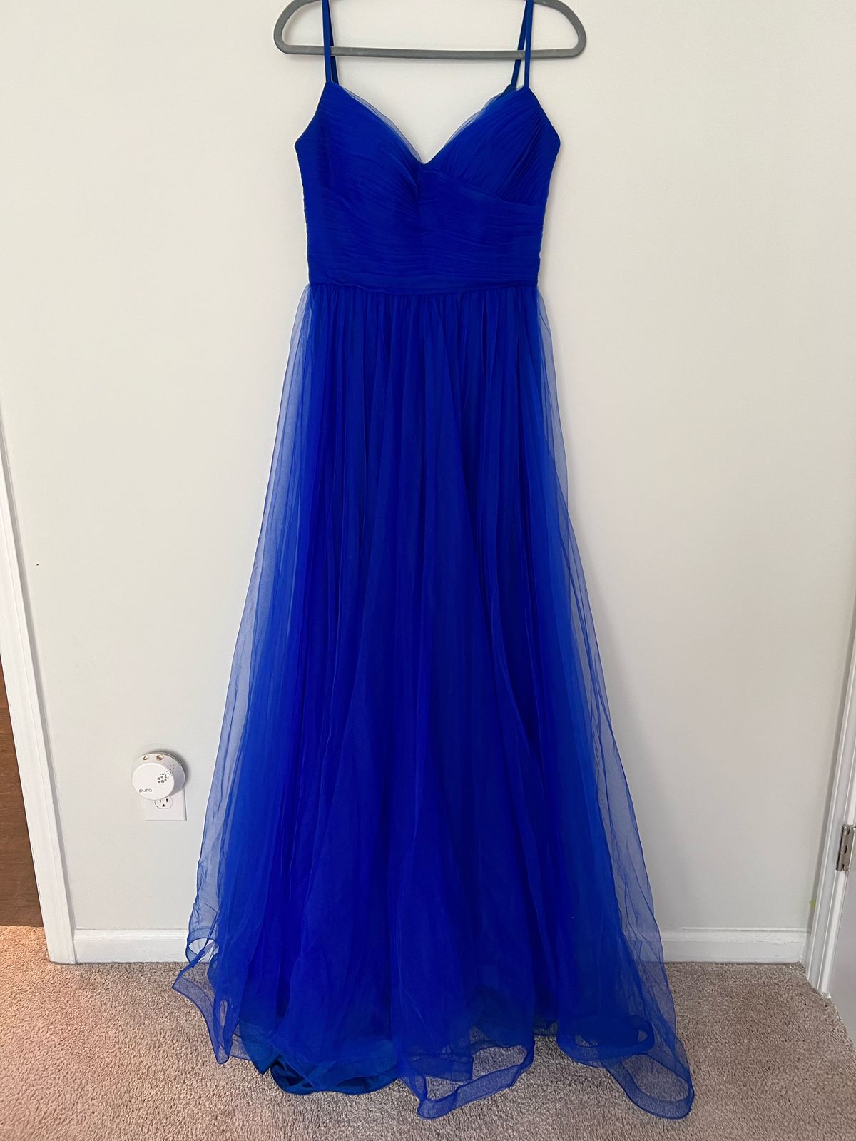 La Femme Size 8 Prom Blue A-line Dress on Queenly