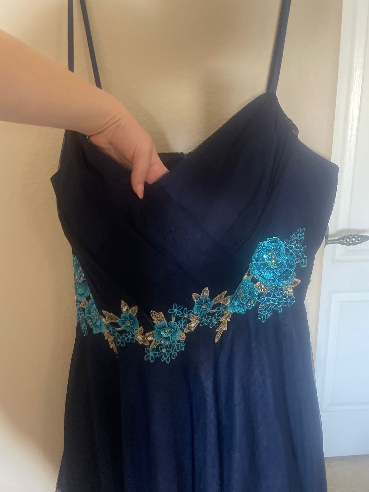 Plus Size 22 Homecoming Navy Blue Ball Gown on Queenly