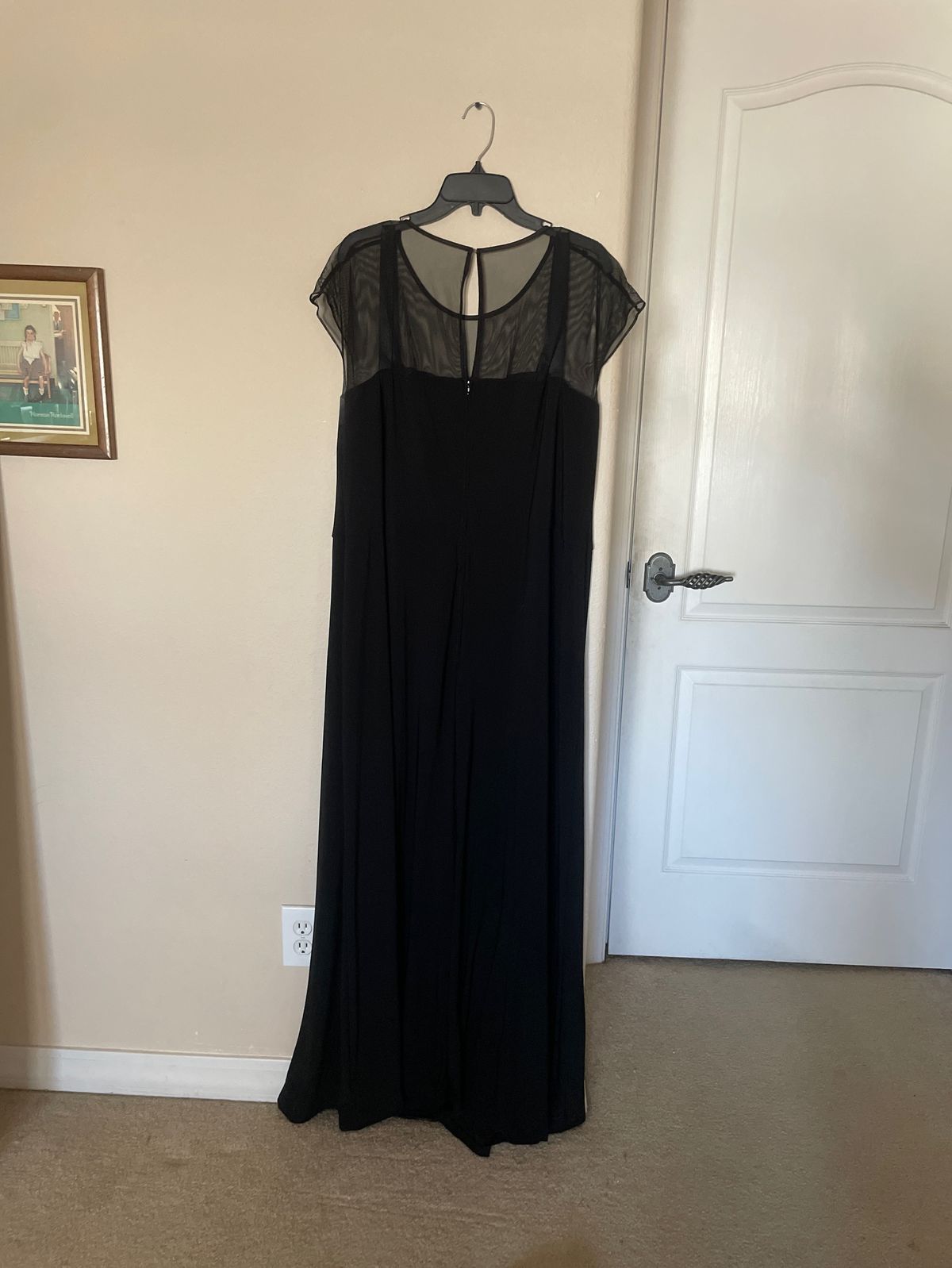 Plus Size 22 Sheer Black A-line Dress on Queenly