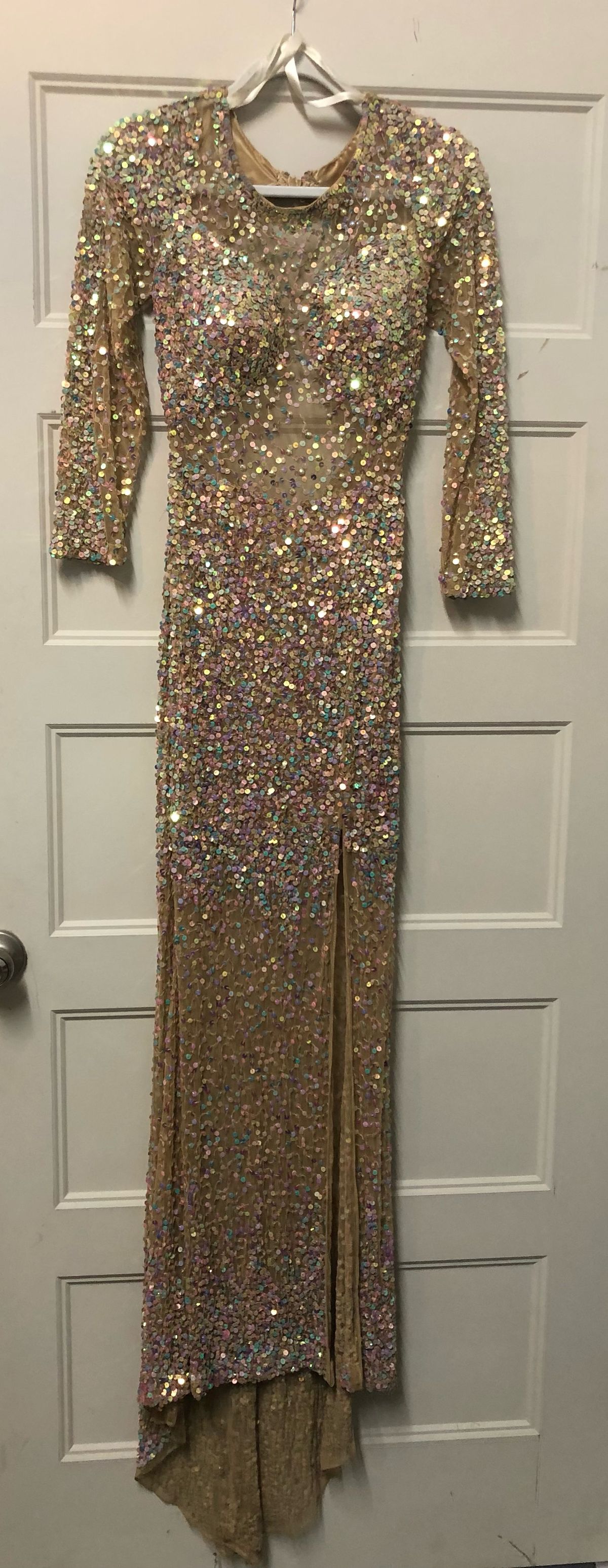 Size 4 Prom Gold Side Slit Dress on Queenly