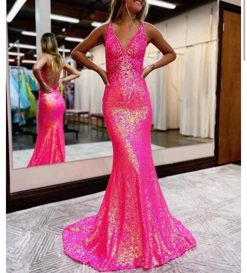 Breezy Bridal Size 0 Prom Pink Mermaid Dress on Queenly