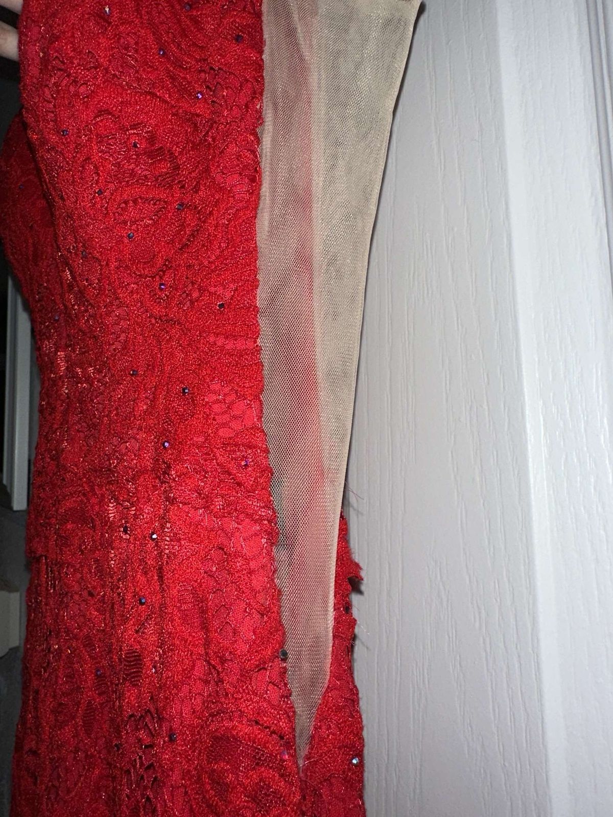 La Femme Size 0 Prom Red Floor Length Maxi on Queenly