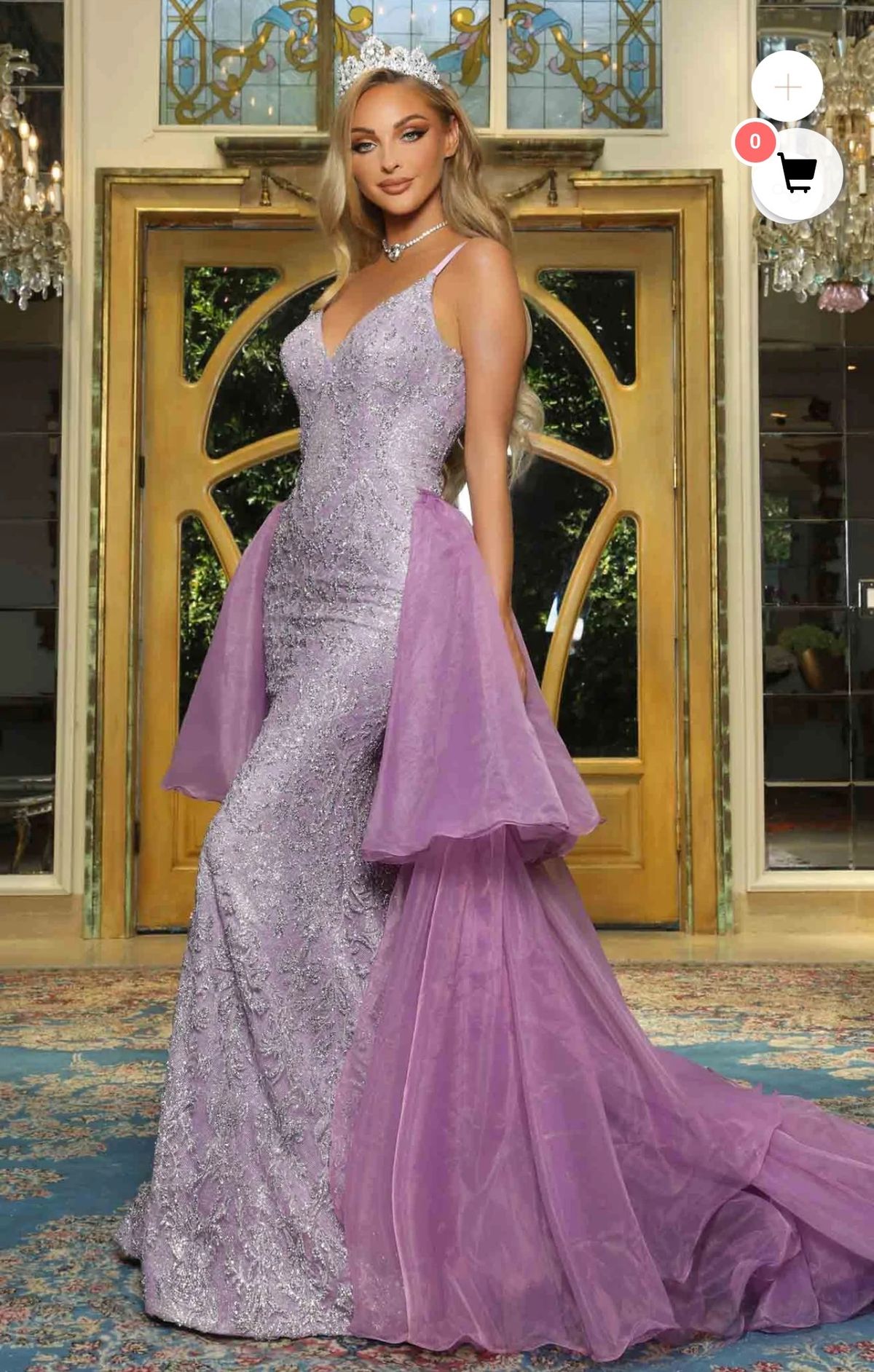 Portia and Scarlett Size 4 Prom Purple Dress With Train on Queenly