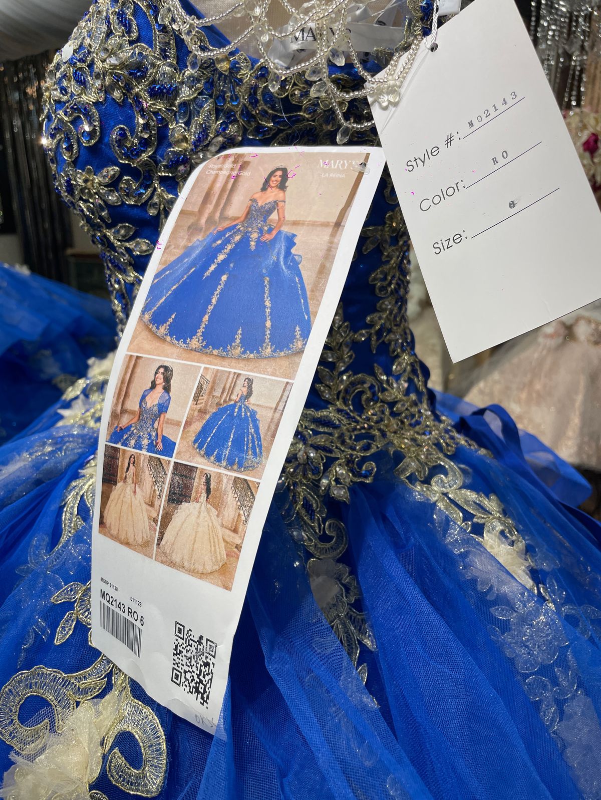 Mary's Size 6 Prom Plunge Royal Blue Ball Gown on Queenly