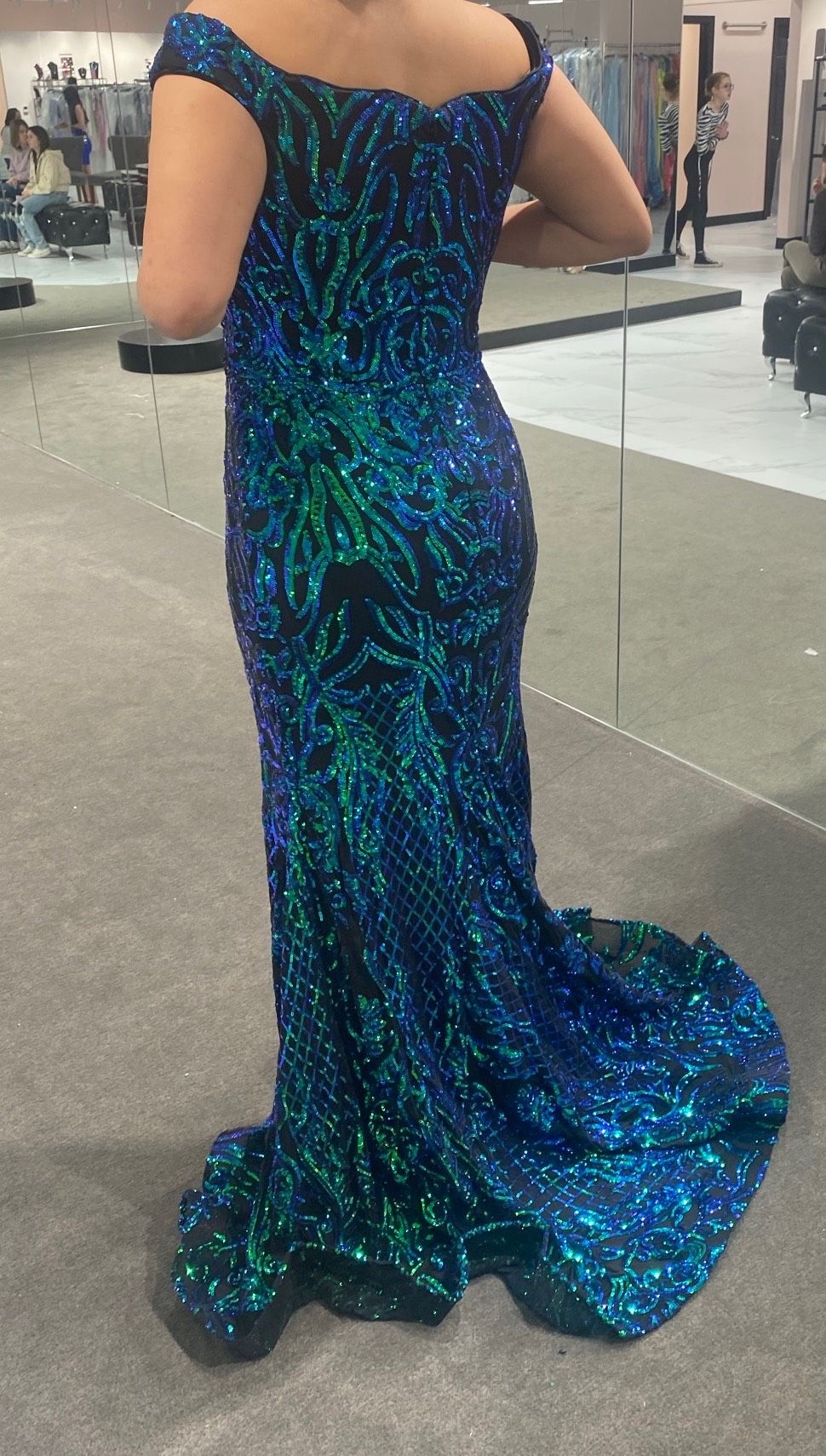 Size 12 Prom Multicolor Mermaid Dress on Queenly