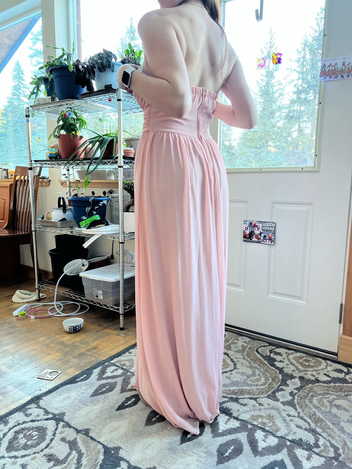Lulus Size 6 Bridesmaid Strapless Pink Floor Length Maxi on Queenly