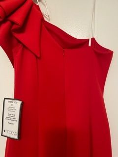 Style A19638 Betsy and Adam Size 8 One Shoulder Red Floor Length Maxi on Queenly