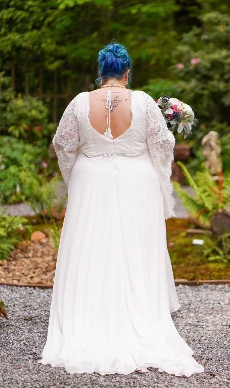 Plus Size 26 Wedding White A-line Dress on Queenly