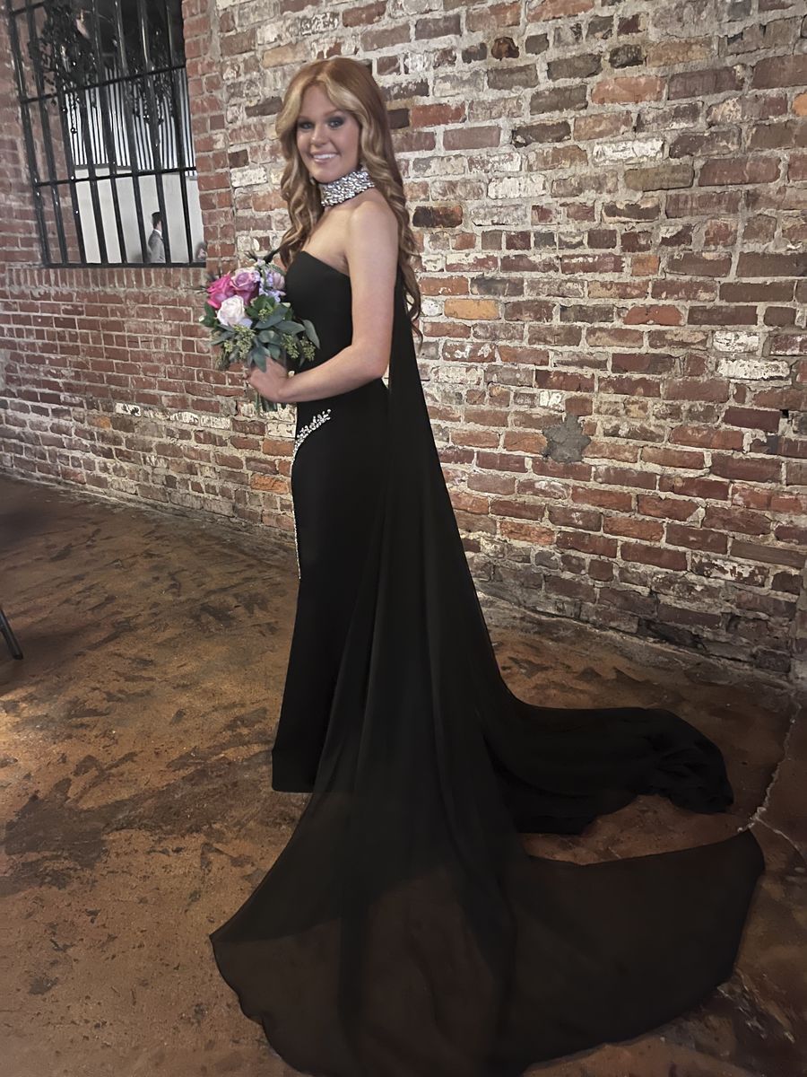 Style Bhgg Sherri Hill Size 2 Prom Strapless Black Side Slit Dress on Queenly