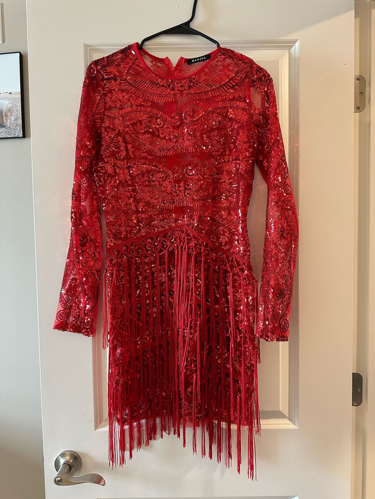 Size S Sequined Red Cocktail Dress on Queenly